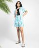 TeenTrums Rayon Half Sleeve Tie Dye Coordinated Shirt With Shorts Set - Blue