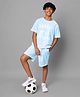 TeenTrums Half Sleeves Graphic Coordinated Tee With Shorts Set - Blue