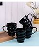 VarEesha Ebony Black Ceramic Spiral Coffee Mugs Set of Four