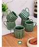 VarEesha Copper Green Hand-made Ceramic Mugs Set of Six
