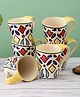 VarEesha Rangriti Yellow Red Ceramic Tea/Coffee Mugs Set of Six