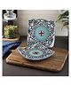 VarEesha The Royal Crown Blue Ceramic Square Serving Plates Set of Two