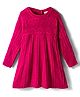 Babyhug Knit Full Sleeves Woollen Dress with Cable Knit Design - Fuchsia