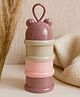 The Cheeky Kidzz Baby Formula Dispenser Foodgrade PP Double Layer Anti-Leak Milk Powder Cerelac Food Storage Dispenser 3 Container First Feed Box- Brown