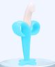 The Cheeky Kidzz Baby Ultra Soft Bristle Bendable Silicone Banana Toothbrush Teether Teether and Feeder (BLUE)