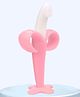 The Cheeky Kidzz Baby Ultra Soft Bristle Bendable Silicone Banana Toothbrush Teether Teether and Feeder (PINK)