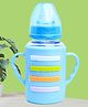 The Cheeky Kidzz Baby Borosilicate Glass Feeding Twin Handles Anti Colic Feeder Bottle BPA Free - 120 ml  (BLUE STRIP)