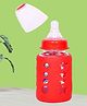 The Cheeky Kidzz Borosilicate Glass Feeding Bottle BPA Free Cover Sleeve & Anti-Colic Nipple - 120 ml  (Red)