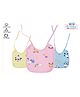The Cheeky Kidzz Baby Pack Of 3 Premium Feeding Aprons Bibs Cute Attractive Designs Knot Set (MIXED COLORS; 0-6 MONTHS)