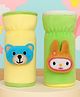 The Cheeky Kidzz Pack of 2 Baby Soft Stretchable Cartoon Baby Glass Feeding Bottle Covers for 150ml 220ml 240ml 250ml (Green)