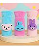 The Cheeky Kidzz Pack of 3 Baby Soft Stretchable Cartoon Baby Glass Feeding Bottle Covers for 150ml 220ml 240ml 250ml (Multi-Colors)