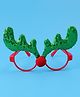 Photo Props Sunglasses with Reindeer Applique - Green