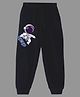 KAVEE Pure Cotton Astronaut Printed Bio Washed Joggers - Black