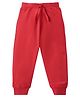 KAVEE Pure Cotton Solid Bio Washed Joggers - Red
