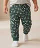 Babyoye Cotton Knit Full Length Floral Print Thermal Pant - Green