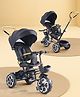 5 in 1 Baby Smart Tricycle with Parental Push Handle 180° Reversible Seat Canopy & Safety Guardrail - Black