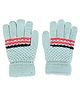 Kid-O-World Striped Self Designed Gloves - Green
