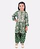 AATYA KIIDS Cotton Full Sleeves Floral Swirl Printed Kurta With Afghani Pant - Green