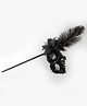 Tipy Tipy Tap Halloween Theme Feather Detailed Eyemask Standie - Black