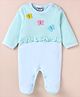 Wonderchild Full Sleeves Frill Detailed Butterfly Applique Sleepsuit - Sea Green