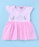 Wonderchild Sleeveless Floral Embroidered Striped Dress - Pink