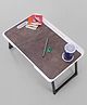 White Border Multipurpose Foldable  Study Table - Dark Brown