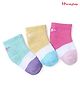 Honeyhap Premium Cotton Bamboo Knit with Bio Finish Ankle Length Socks with Design Pack of 3 - Sachet Pink Honeydew & Pale Banana