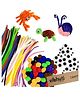 VibhutiCrafts Creative Craft 3-in-1 Bundle  50 Pipe Cleaners, 50 Pompoms & 50 Googly Eyes | 150 Pieces for DIY Projects & Art Activities