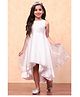 BIBA Organza Sleeveless Sequin & Beads Embellished Asymmetric Dress - White