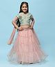 BIBA Half Sleeves Floral Embroidered & Sequins & Lace Embellished Lehenga & Choli With Dupatta Set - Green