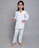 Little Clothing Cotton Woven Full Sleeves Animals Printed Top & Coordinating Pajama Set - Blue