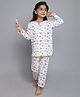 Little Clothing Cotton Woven Full Sleeves Vehicles Printed Top & Coordinating Pajama Set - Cream
