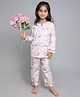 Little Clothing Cotton Woven Full Sleeves Abstract Printed Top & Coordinating Pajama Set - Grey