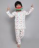 Little Clothing Cotton Woven Full Sleeves Vehicles Printed Tee & Coordinating Pajama Set - Cream