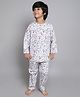 Little Clothing Cotton Woven Full Sleeves Floral Printed Tee & Coordinating Pajama Set - Multi Colour