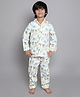 Little Clothing Cotton Woven Full Sleeves Beach Theme & Vehicles Printed Shirt & Coordinating Pajama Set - Off White