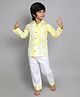 Little Clothing Cotton Woven Full Sleeves Tie Dye Shirt & Pajama Set - Yellow