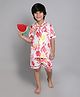 Little Clothing Cotton Woven Half Sleeves Abstract Printed Shirt & Coordinating Shorts Set - Multi Colour
