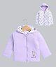BUMZEE Cotton Full Sleeves Floral Printed & Embroidered Hooded Reversible Jacket - Lavender & White