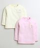 BUMZEE Pack Of 2 Full Sleeves Bears & Bunny Printed Thermal Tees - Pink & Yellow