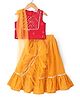 Lil' Drama Sleeveless Sequin & Gota Lace Embellished Lehenga Choli Set - Red & Orange