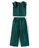 Lil' Drama Sleeveless Pearl Embellished Top With Pant - Green