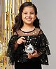 Lil' Drama Full Sleeves Star Foil Printed Top - Black
