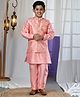 P-MARK Full Sleeves Solid Kurta Pant With Sequin Embellished Jacket - Pink