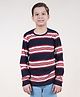 Kiddopanti Full Sleeves Striped Tee - Red & Navy Blue