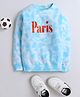 3PIN Full Sleeves Paris Text Printed Sweatshirt - White & Blue