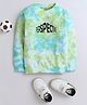 3PIN Full Sleeves Perspective Text Printed Sweatshirt - White & Blue
