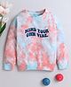 3PIN Full Sleeves Text Printed Sweatshirt - White & Blue