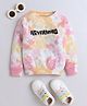 3PIN Full Sleeves Nevermind Text Printed Sweatshirt - White & Pink