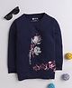 3PIN Full Sleeves Floral Printed Tee - Navy
